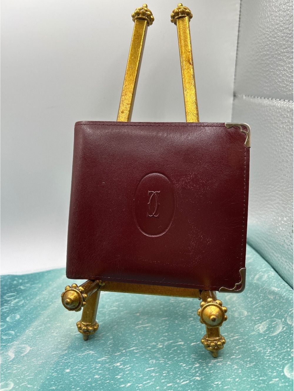 Vintage Must de Cartier Bordeaux Leather Bifold Wallet - Good Condition